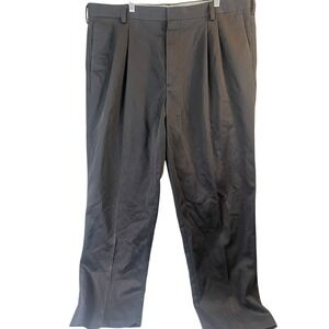 Dockers Mens Pleated Front Dress Pants 40x30 Black Office Career Business Casual